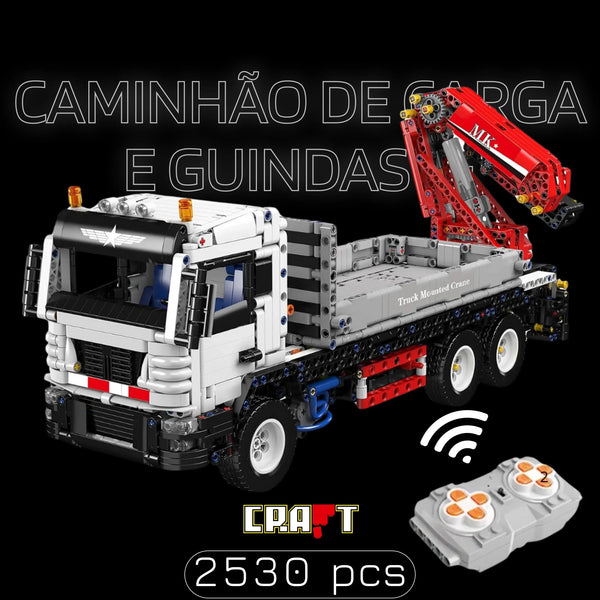 caminhão de carga e guindaste (2530 peças)